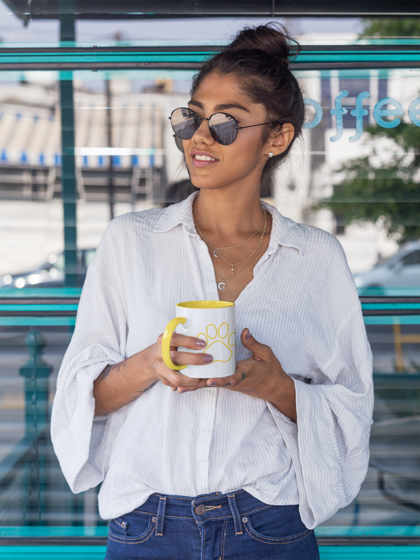 Yellow MiloMochi Mug with Color