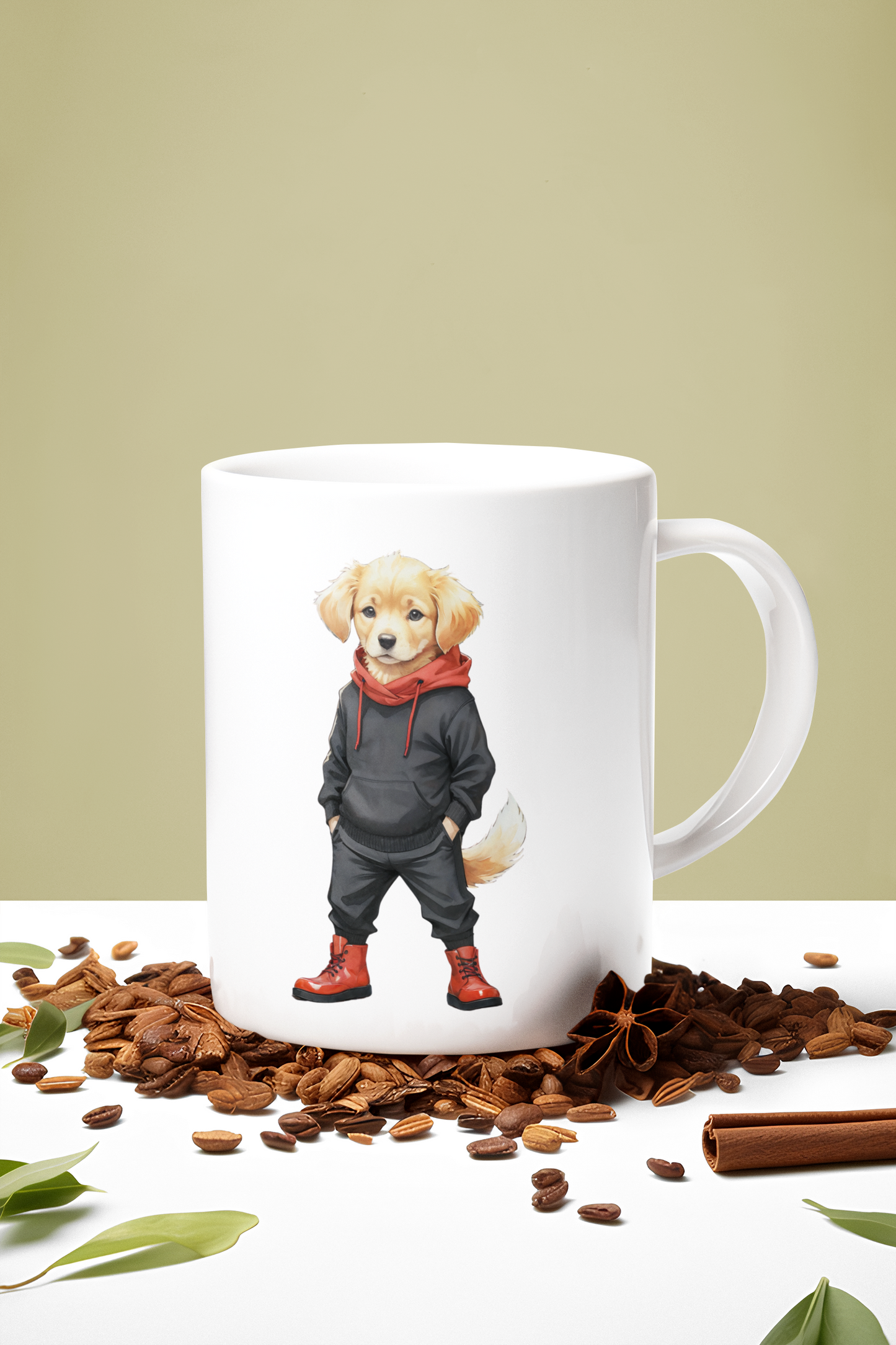 Golden Retriever Jujutsu White Glossy Mug