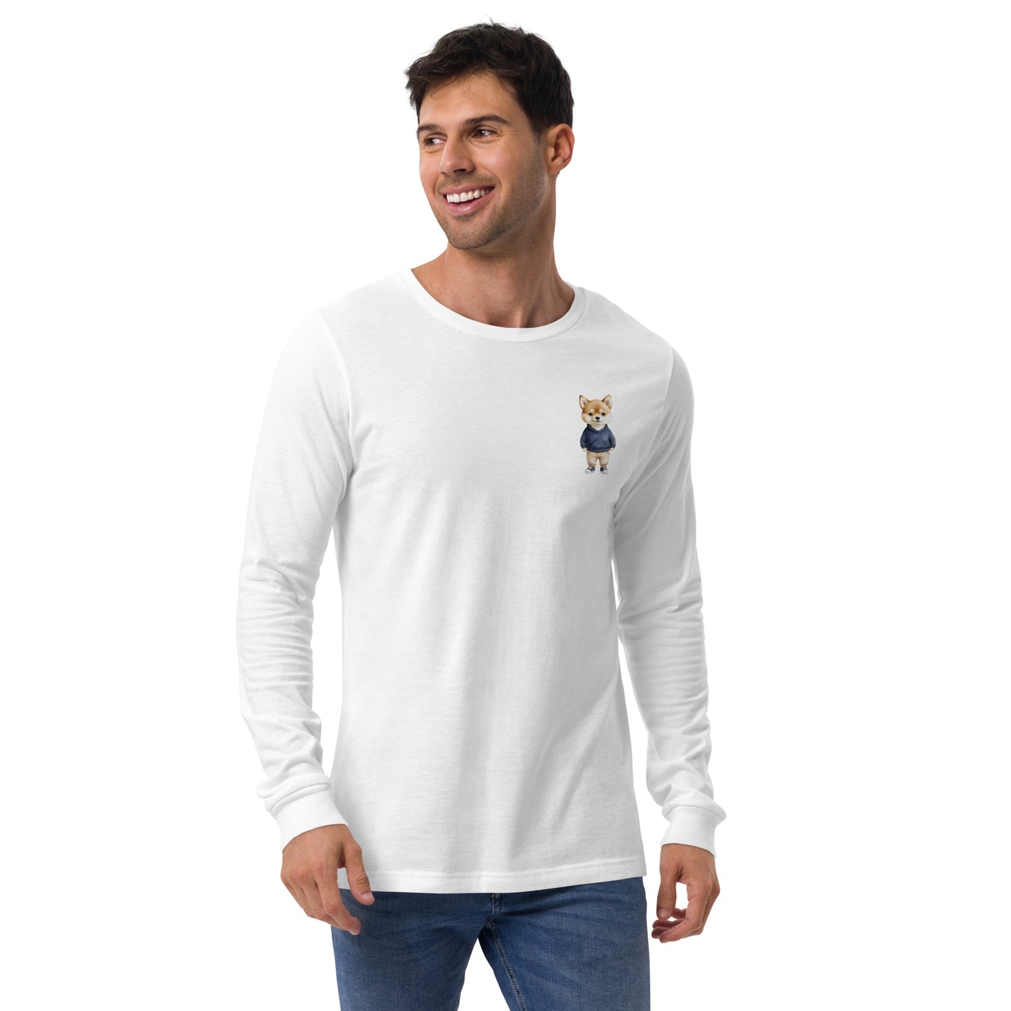 Shiba Inu Summer Treat Small Print Long Sleeve T-Shirt