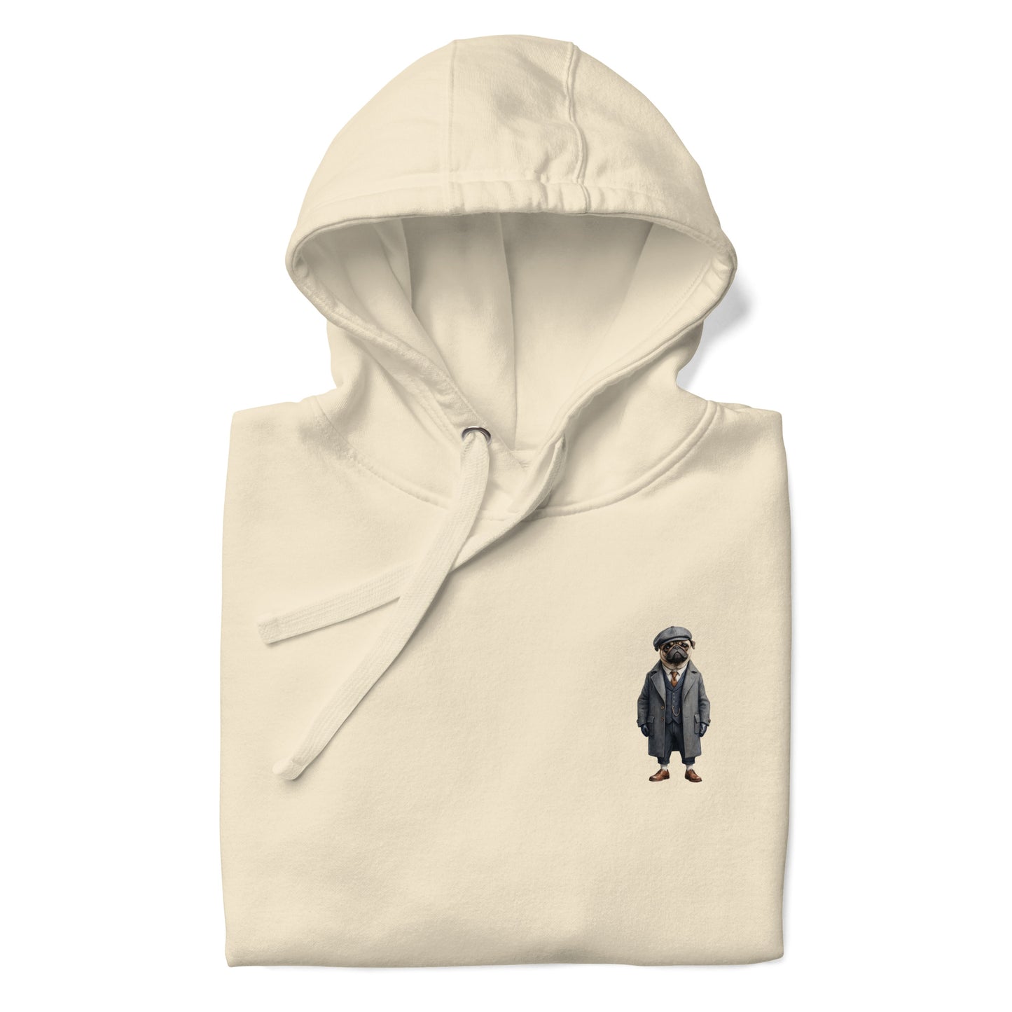 Pug Vintage Shelby Small Print Unisex Hoodie