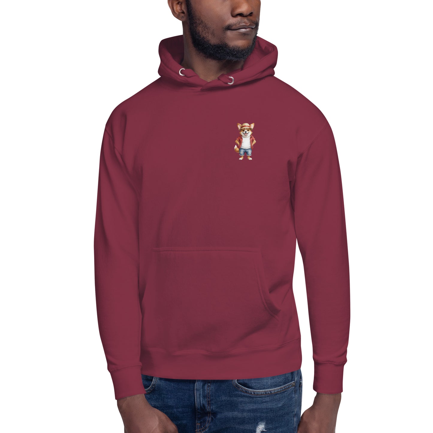Corgi One Treat Small Print Unisex Hoodie