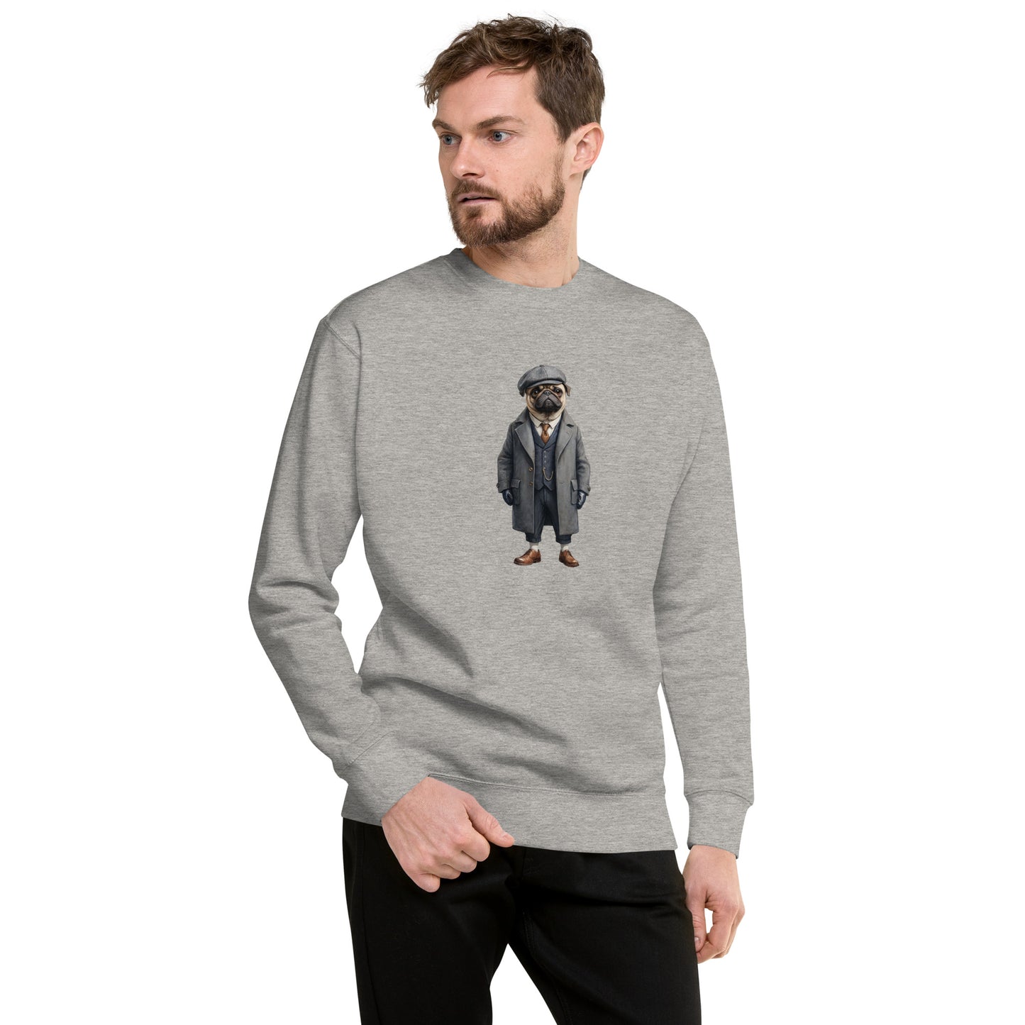 Pug Vintage Shelby Large Print Sweatshirt