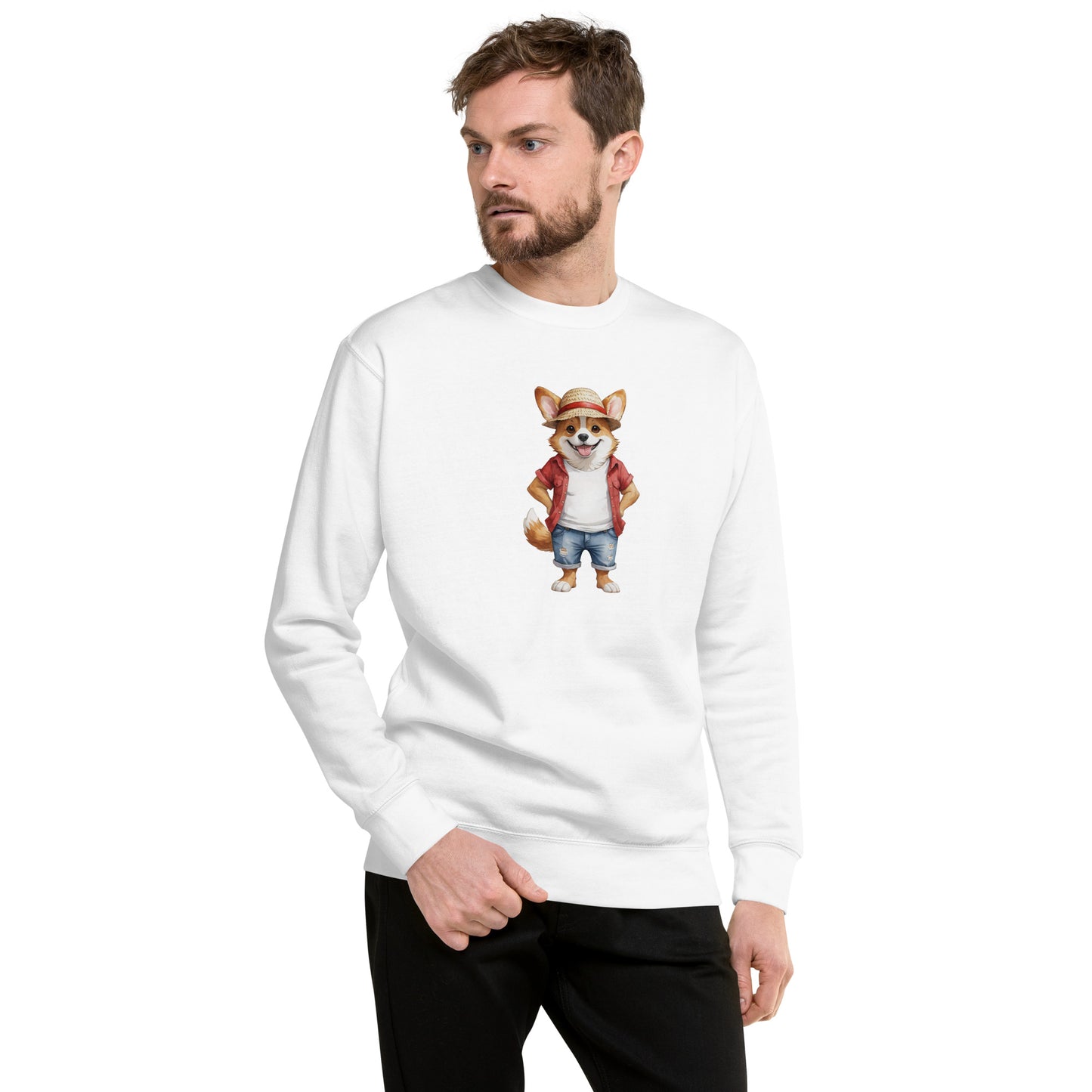 Corgi One Treat Large Print Sweatshirt