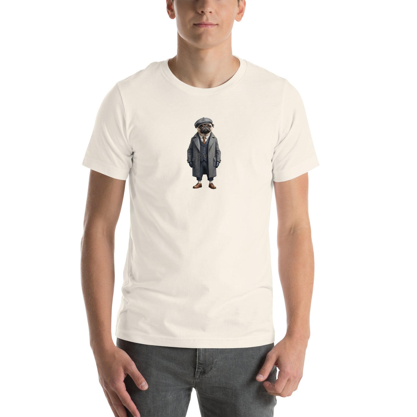 Pug Vintage Shelby Large Print Unisex T-Shirt