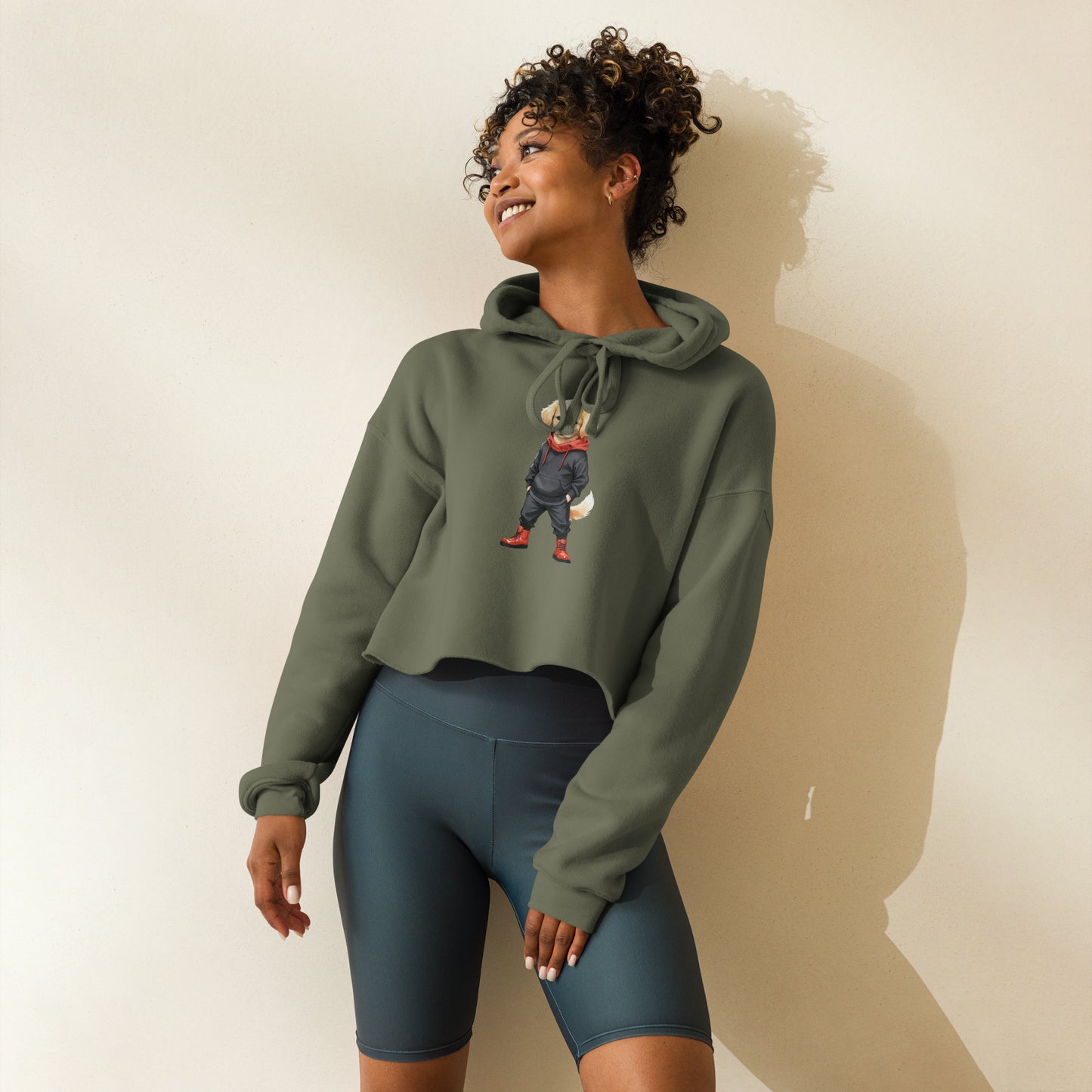 Golden Retriever Jujutsu Crop Hoodie
