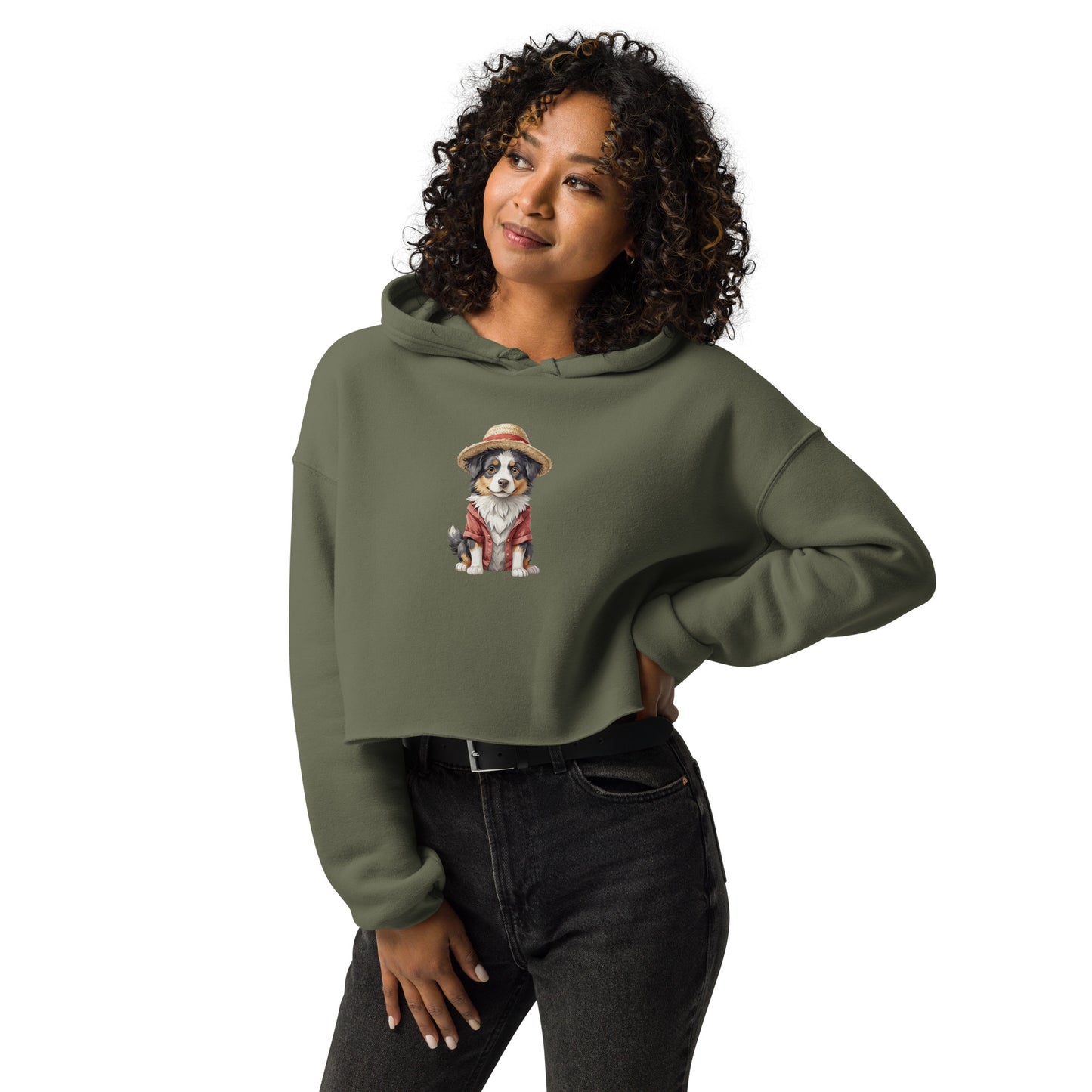 Australian Shepherd One Treat Crop Hoodie