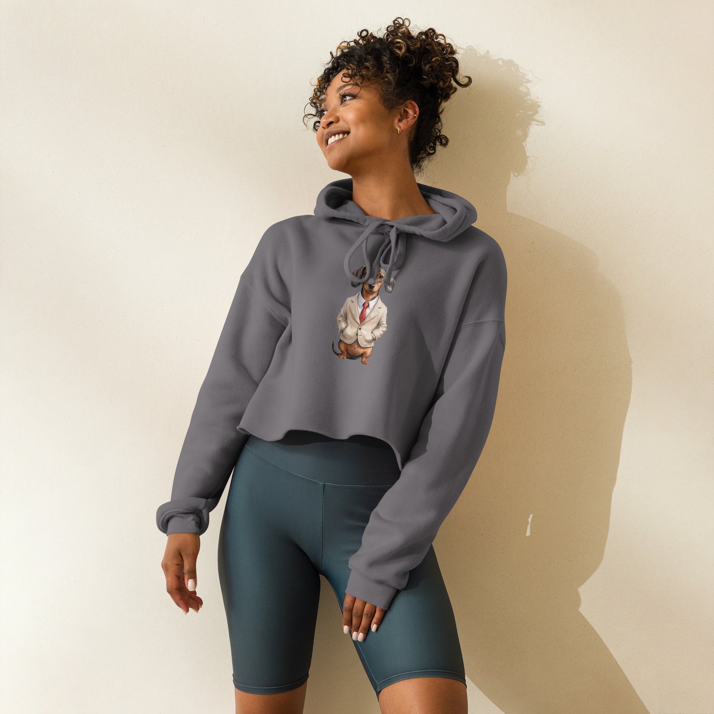 Dachshund Food Note Crop Hoodie