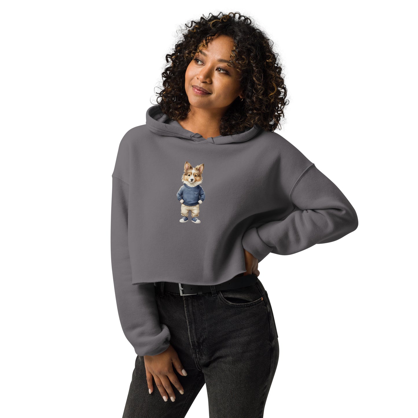 Shetland Sheepdog Joy Crop Hoodie