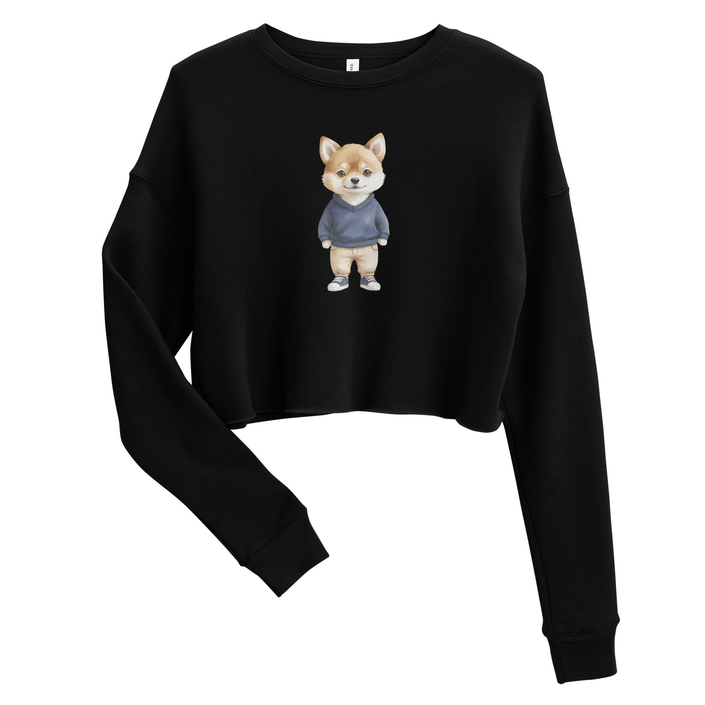 Shiba Inu Summer Treat Crop Sweatshirt