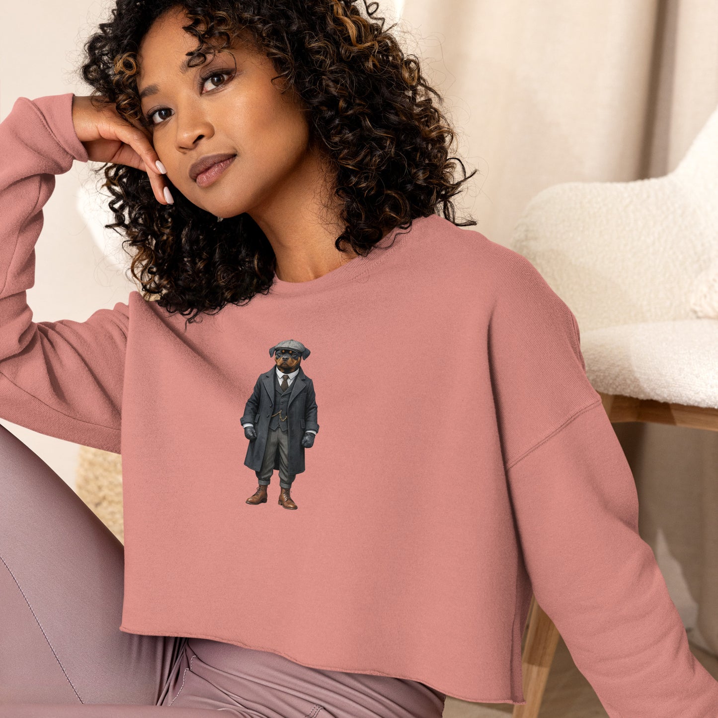 Rottweiler Vintage Shelby Crop Sweatshirt
