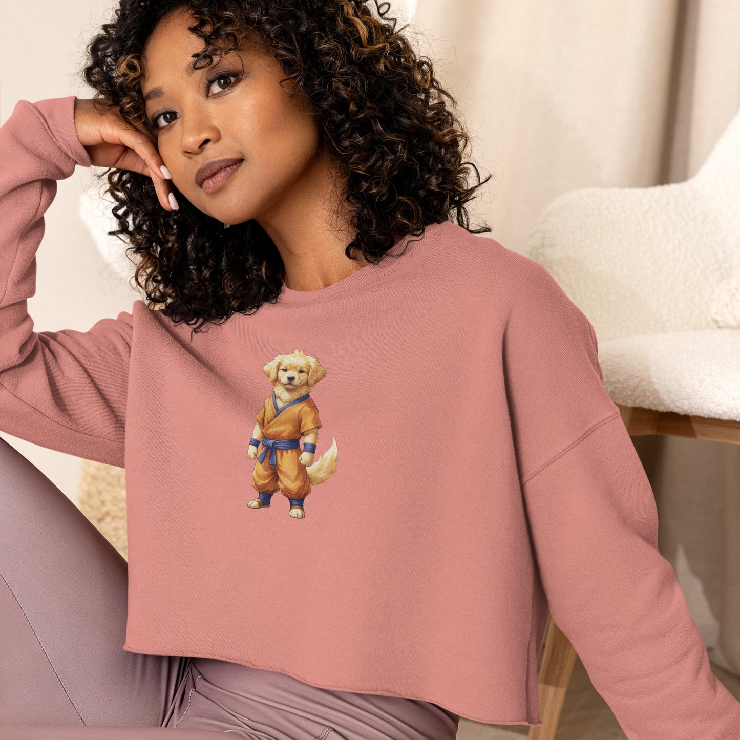 Golden Retriever Martial Art Crop Sweatshirt