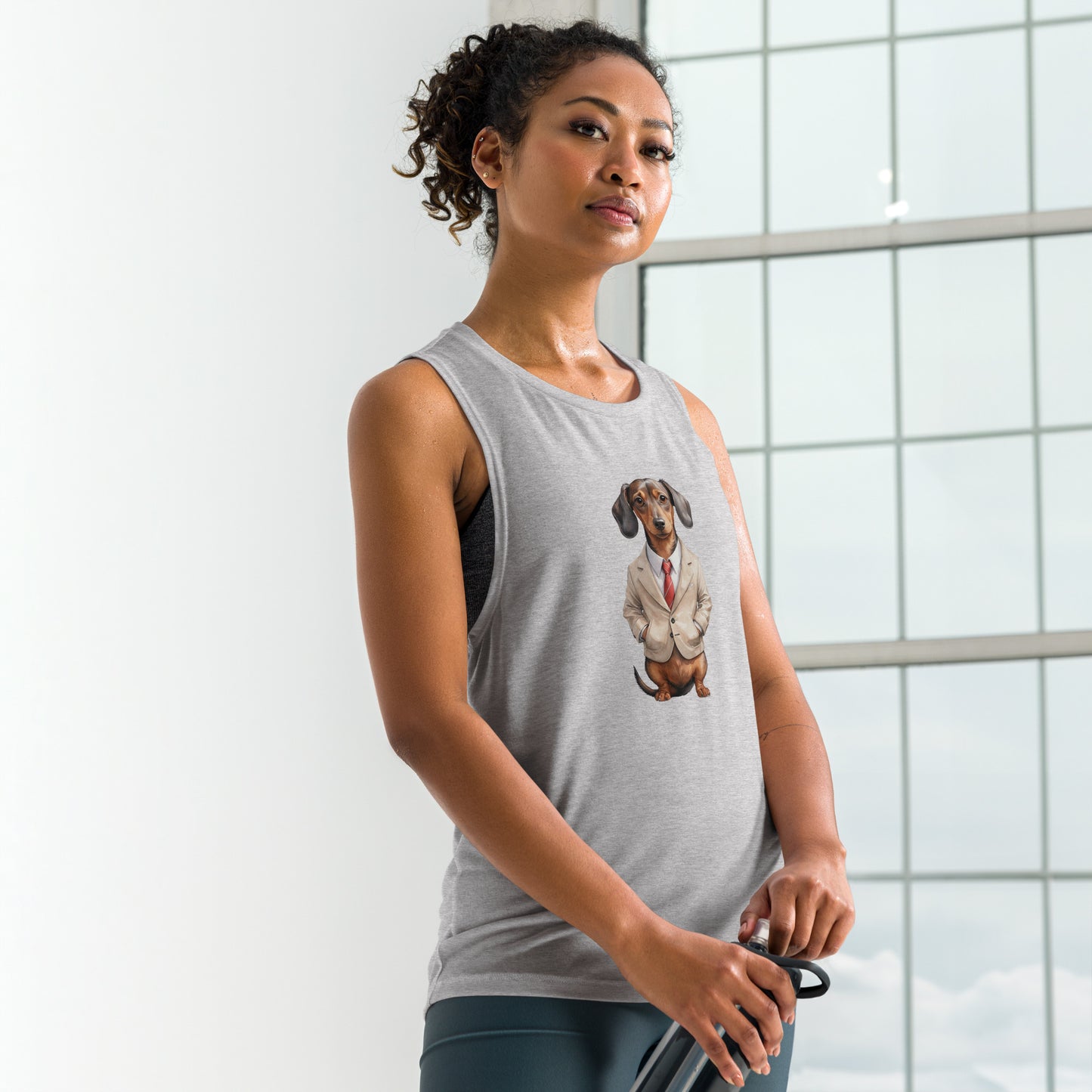 Dachshund Food Note Ladies’ Muscle Tank