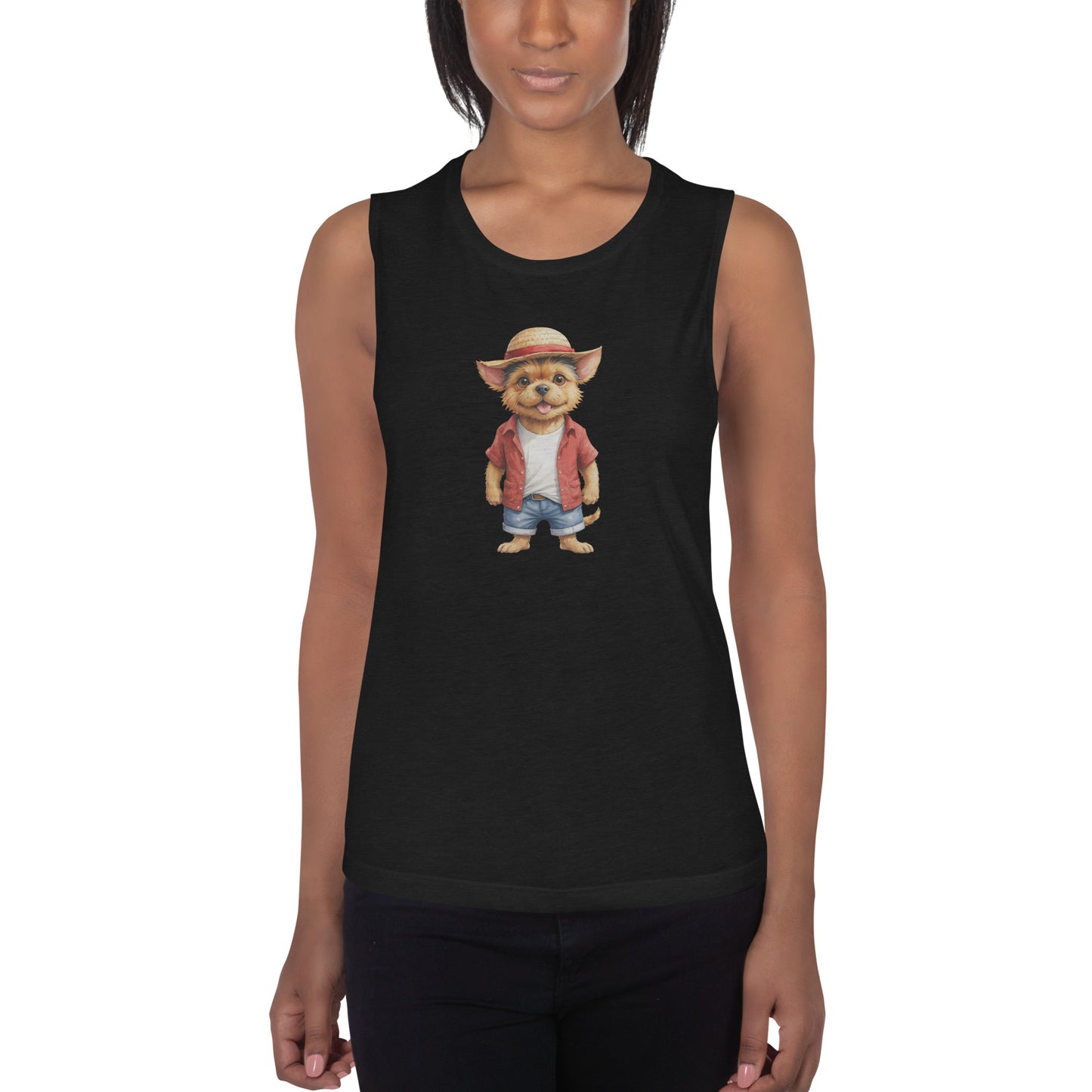 Norwich Terrier One Treat Ladies’ Muscle Tank