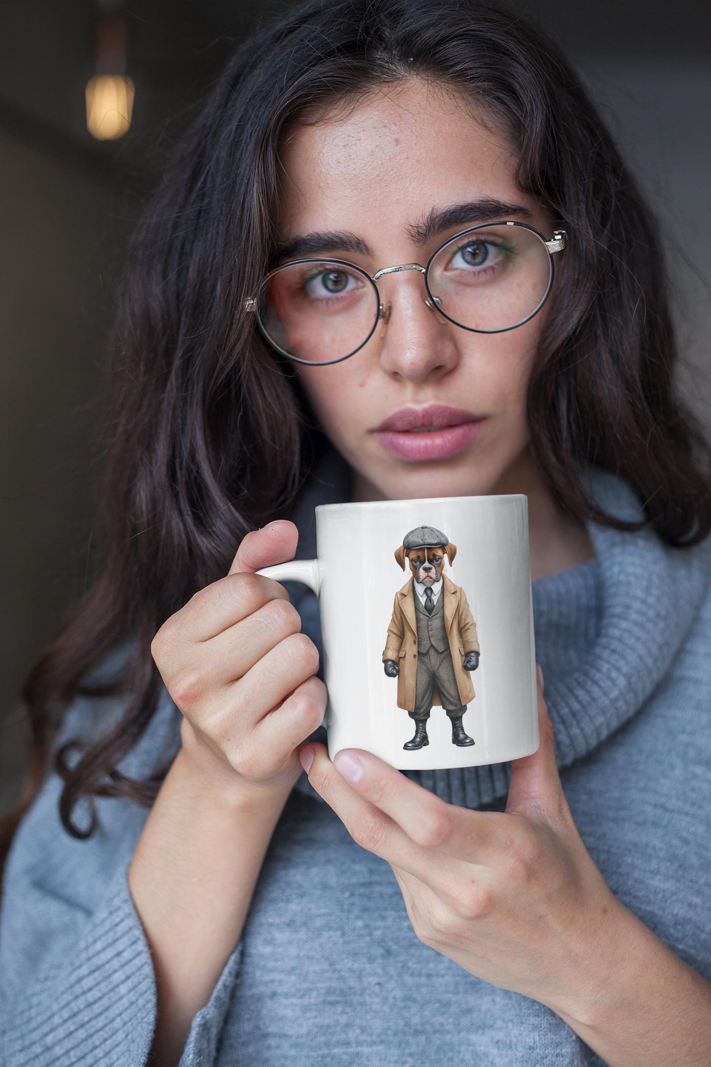 Boxer Vintage Shelby White Glossy Mug