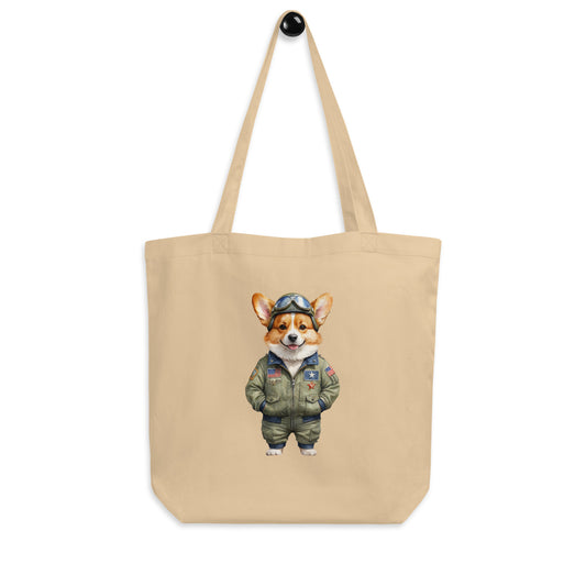 Corgi Vintage Pilot Eco Tote Bag