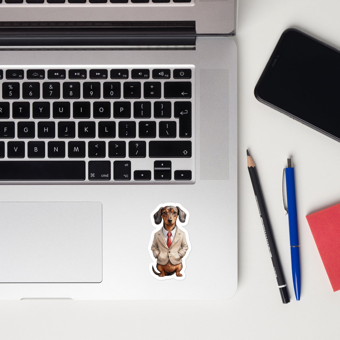 Dachshund Food Note Bubble-free stickers
