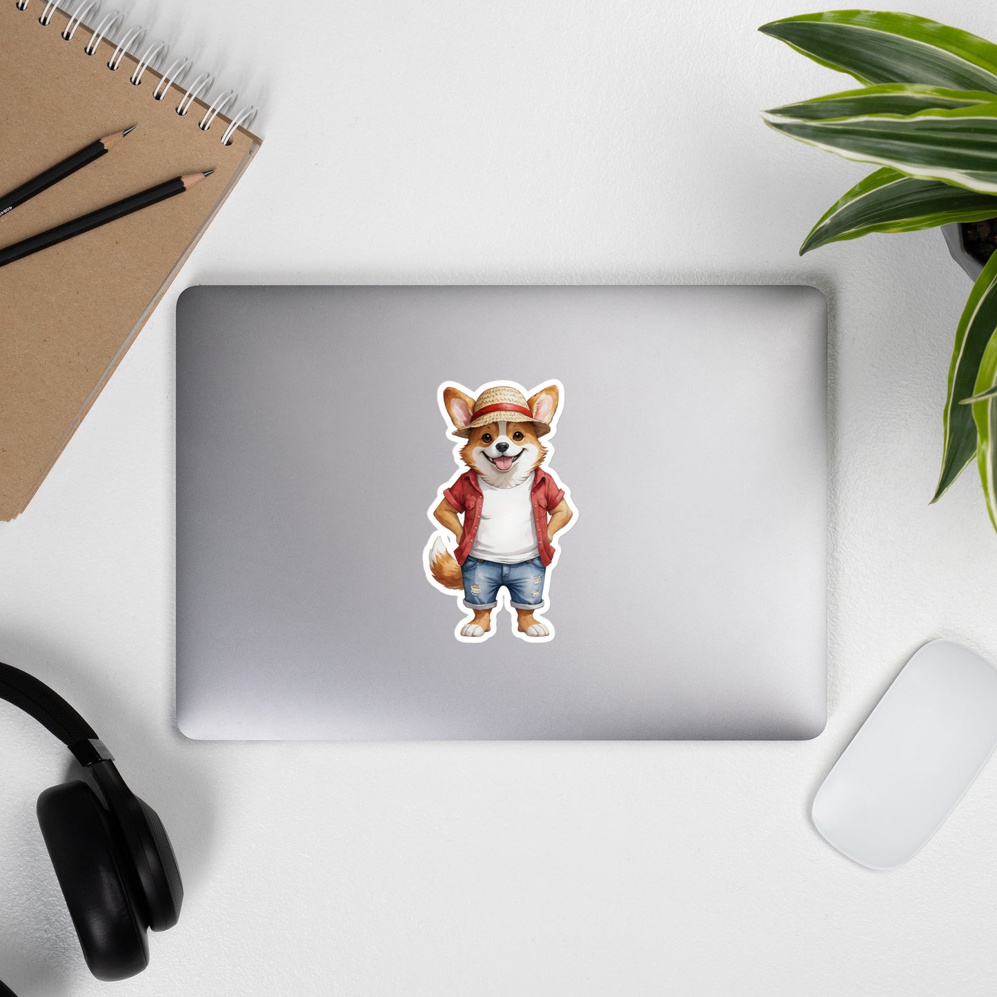 Corgi One Treat Bubble-free Stickers