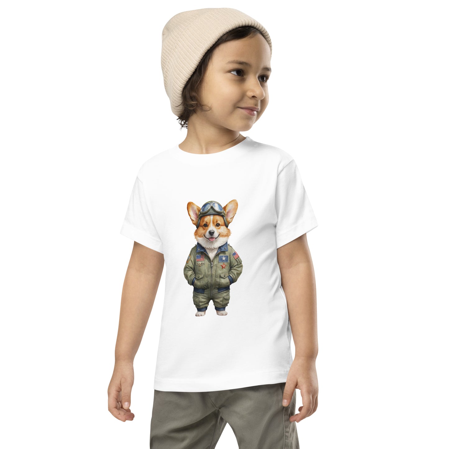 Corgi Vintage Pilot Toddler T-Shirt