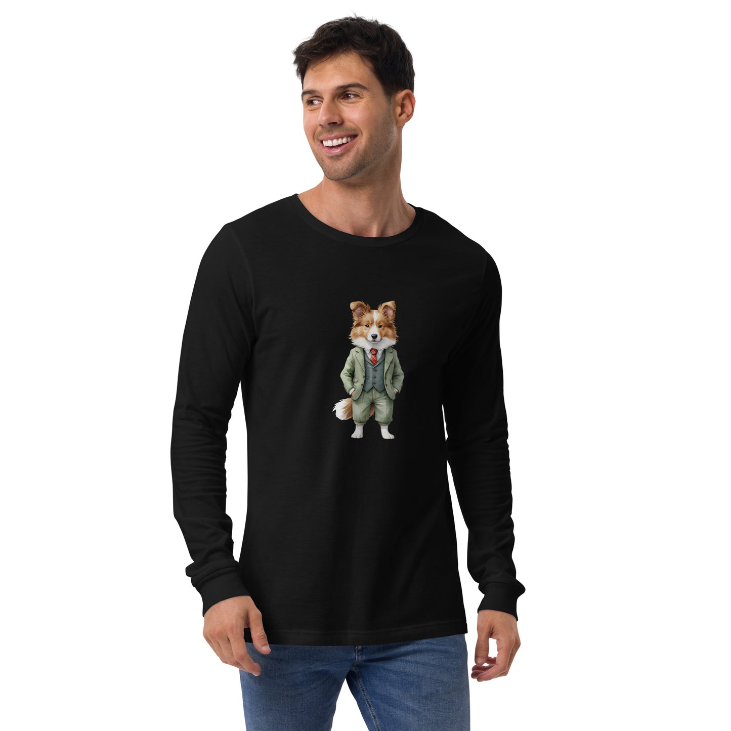 Shetland Sheepdog Spy x Large Print Long Sleeve T-Shirt