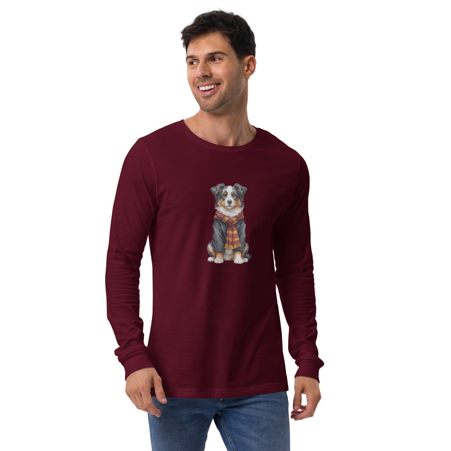 Australian Shepherd Wizard Large Print Long Sleeve T-Shirt