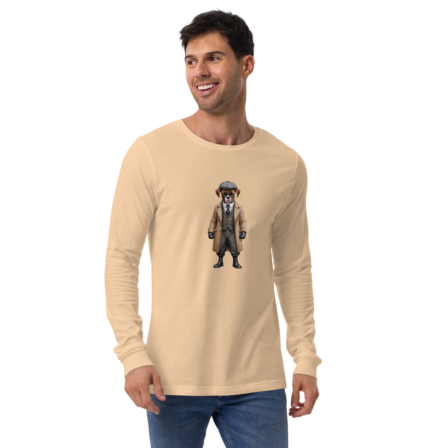 Boxer Vintage Shelby Large Print Long Sleeve T-Shirt