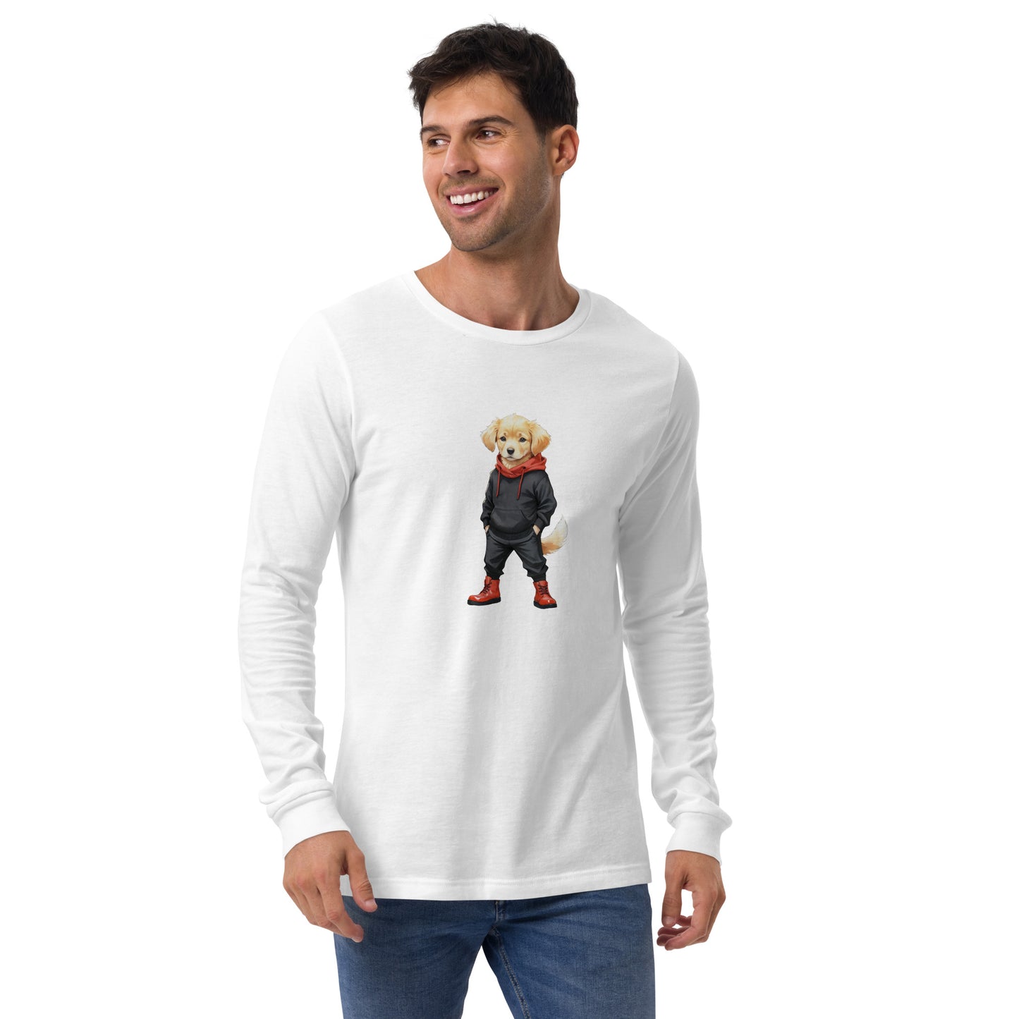 Golden Retriever Jujutsu Large Print Long Sleeve T-Shirt