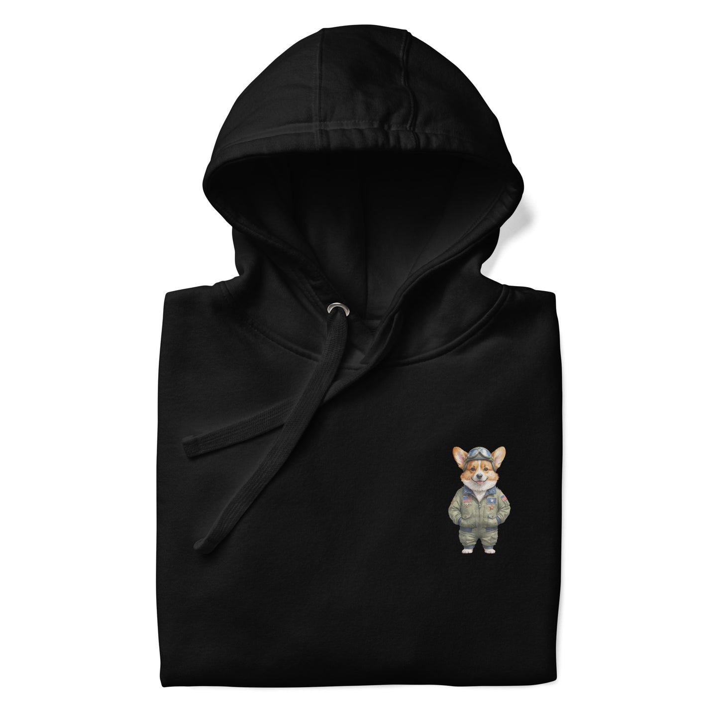 Corgi Vintage Pilot Small Print Unisex Hoodie