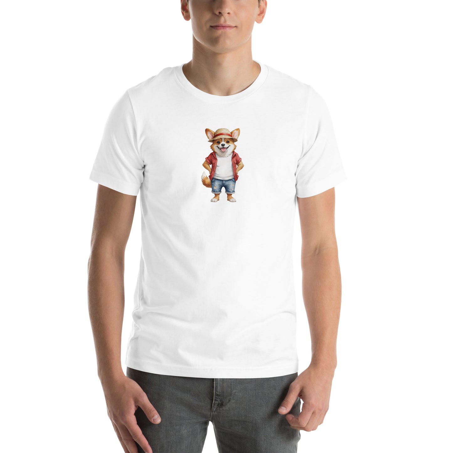 Corgi One Treat Large Print Unisex T-Shirt