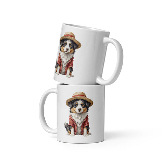 Australian Shepherd One Treat White Glossy Mug