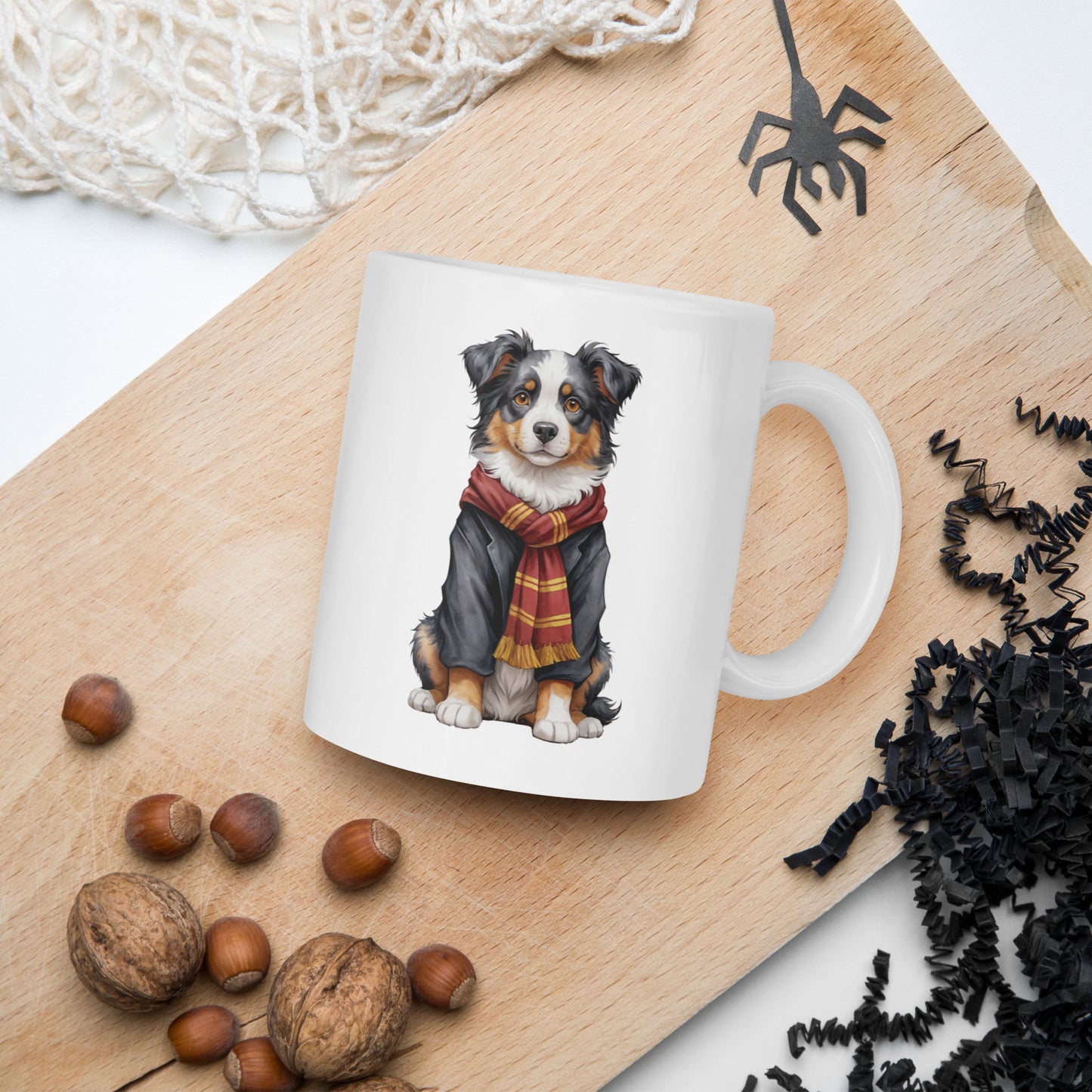 Australian Shepherd Wizard White Glossy Mug