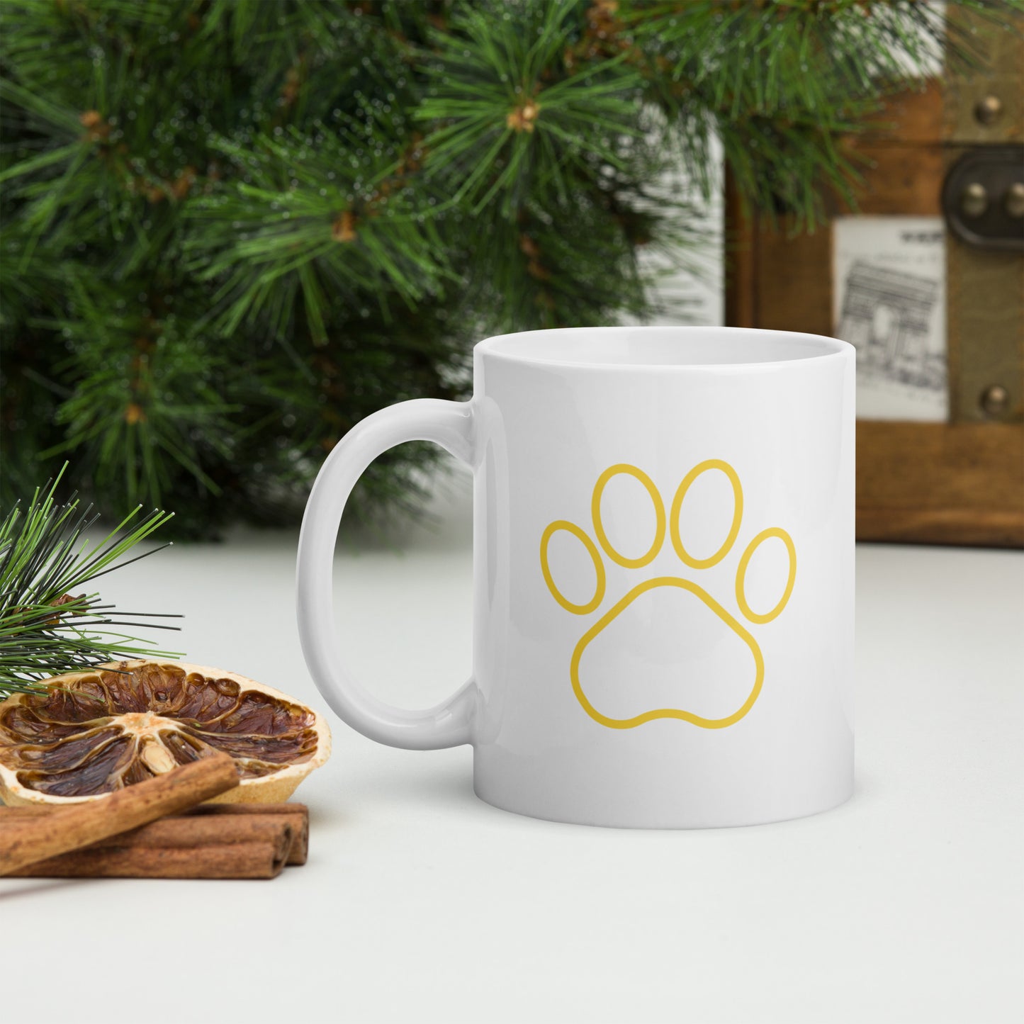 MiloMochi Yellow & White Glossy Mug