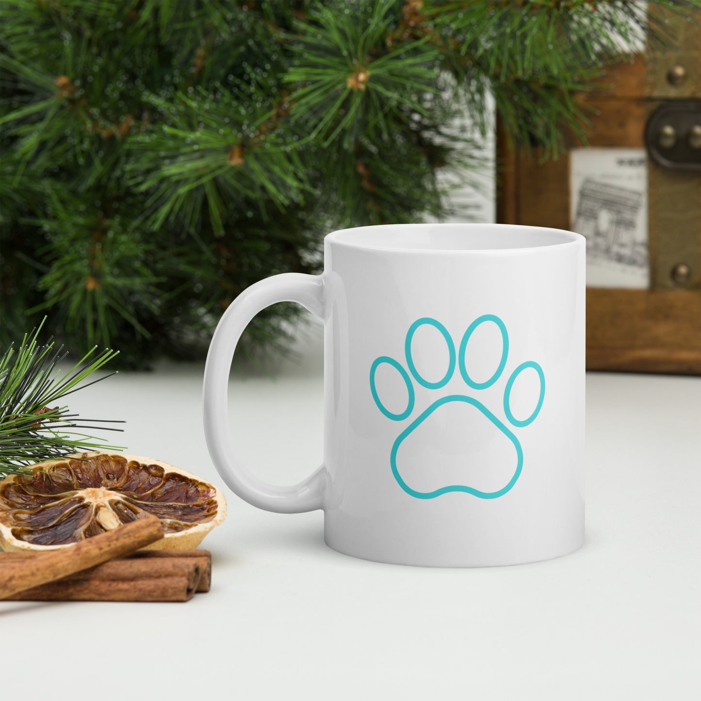 MiloMochi Tiffany Blue & White Glossy Mug