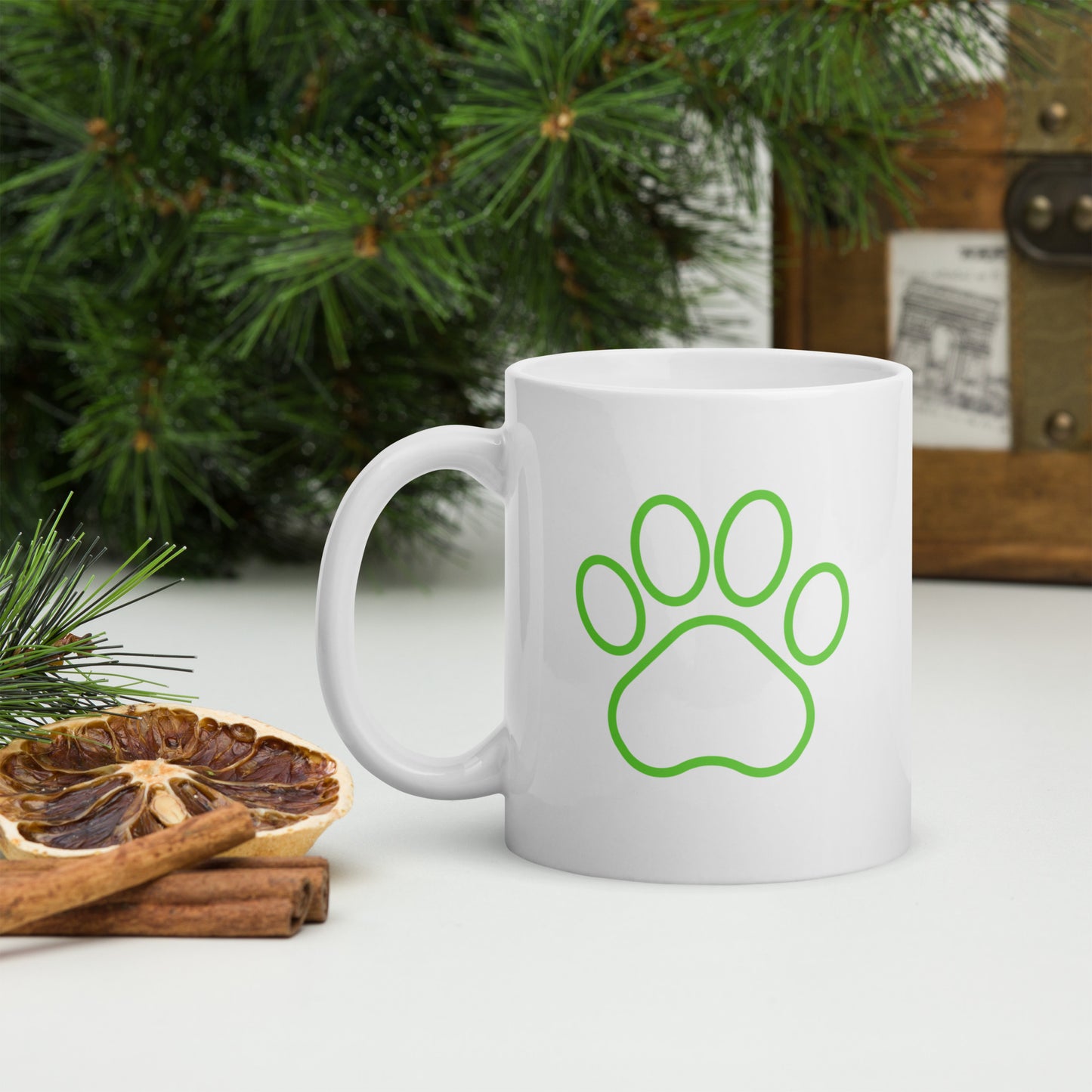 MiloMochi Green & White Glossy Mug