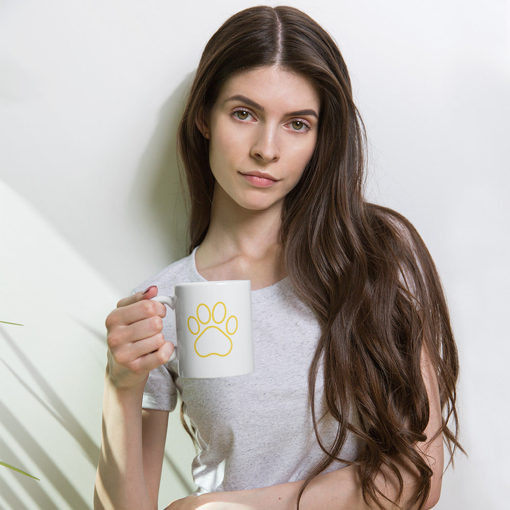 MiloMochi Yellow & White Glossy Mug