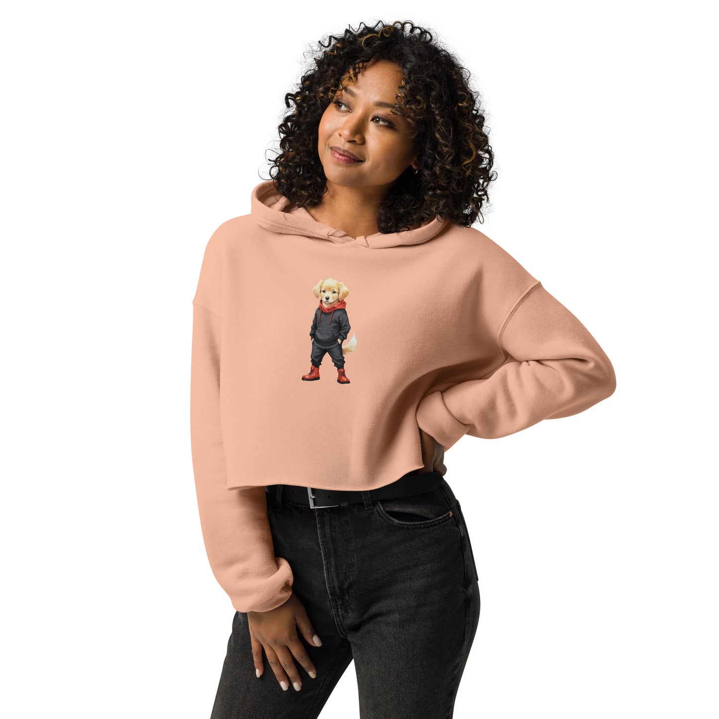 Golden Retriever Jujutsu Crop Hoodie