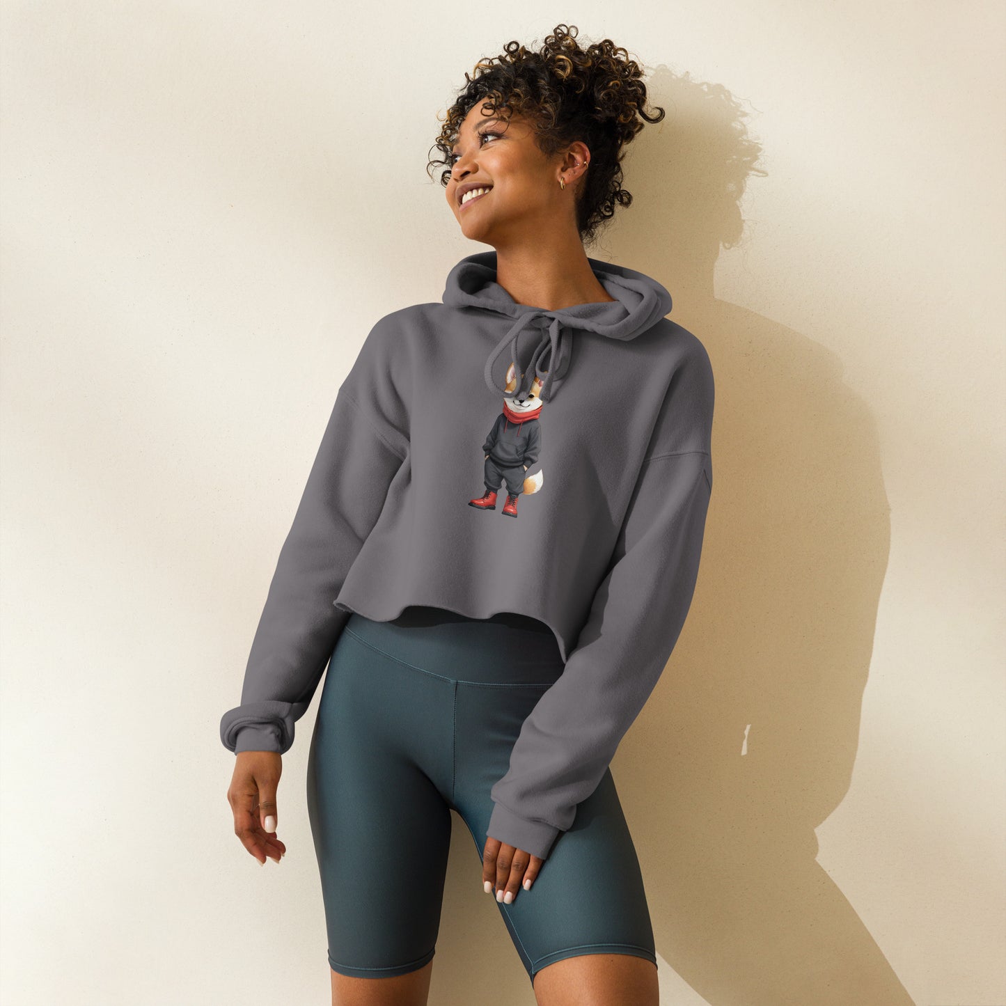 Shiba Inu Jujutsu Crop Hoodie