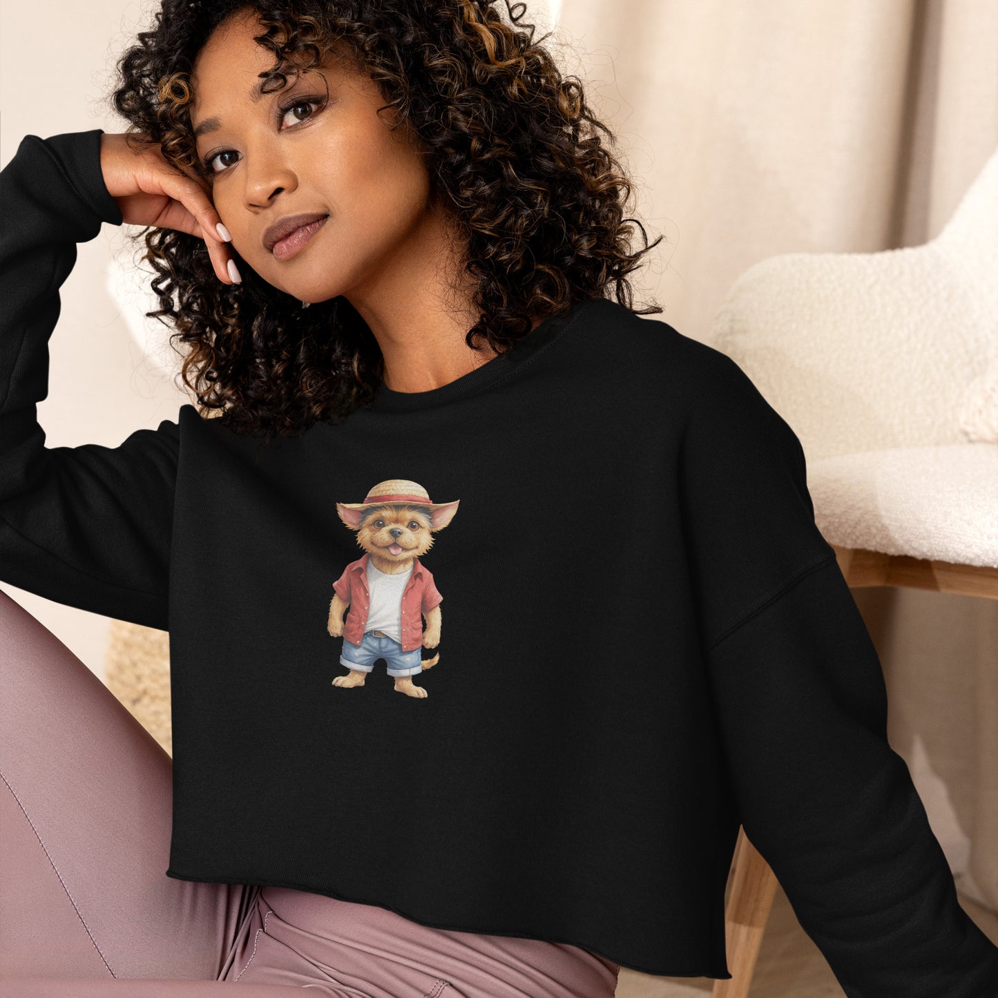 Norwich Terrier One Treat Crop Sweatshirt