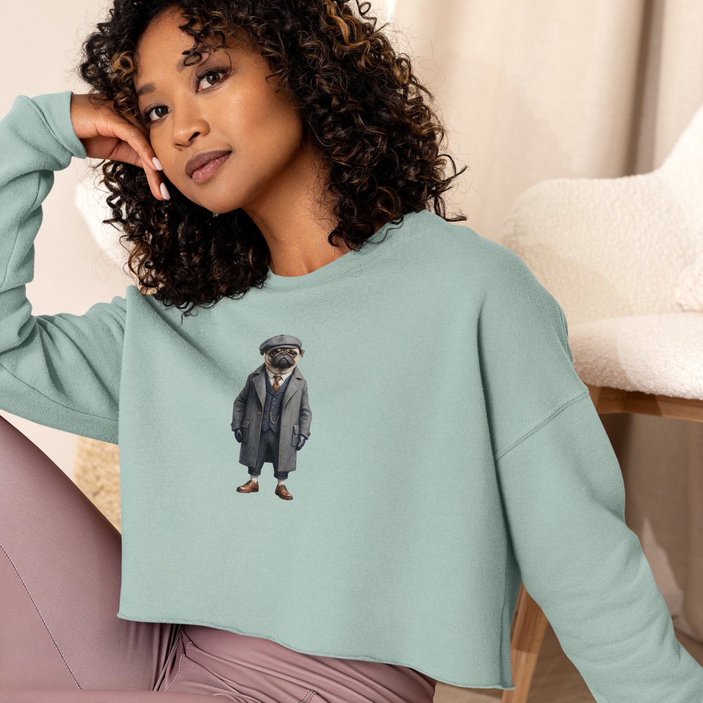 Pug Vintage Shelby Crop Sweatshirt