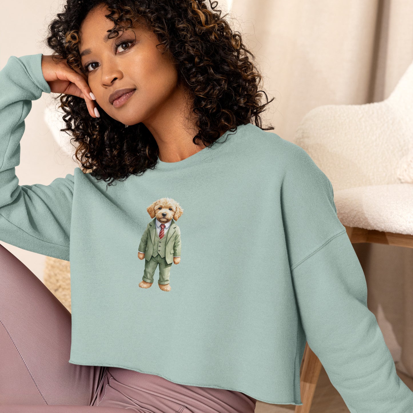 Goldendoodle Spy x Crop Sweatshirt