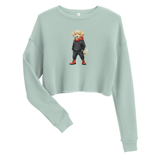 Golden Retriever Jujutsu Crop Sweatshirt