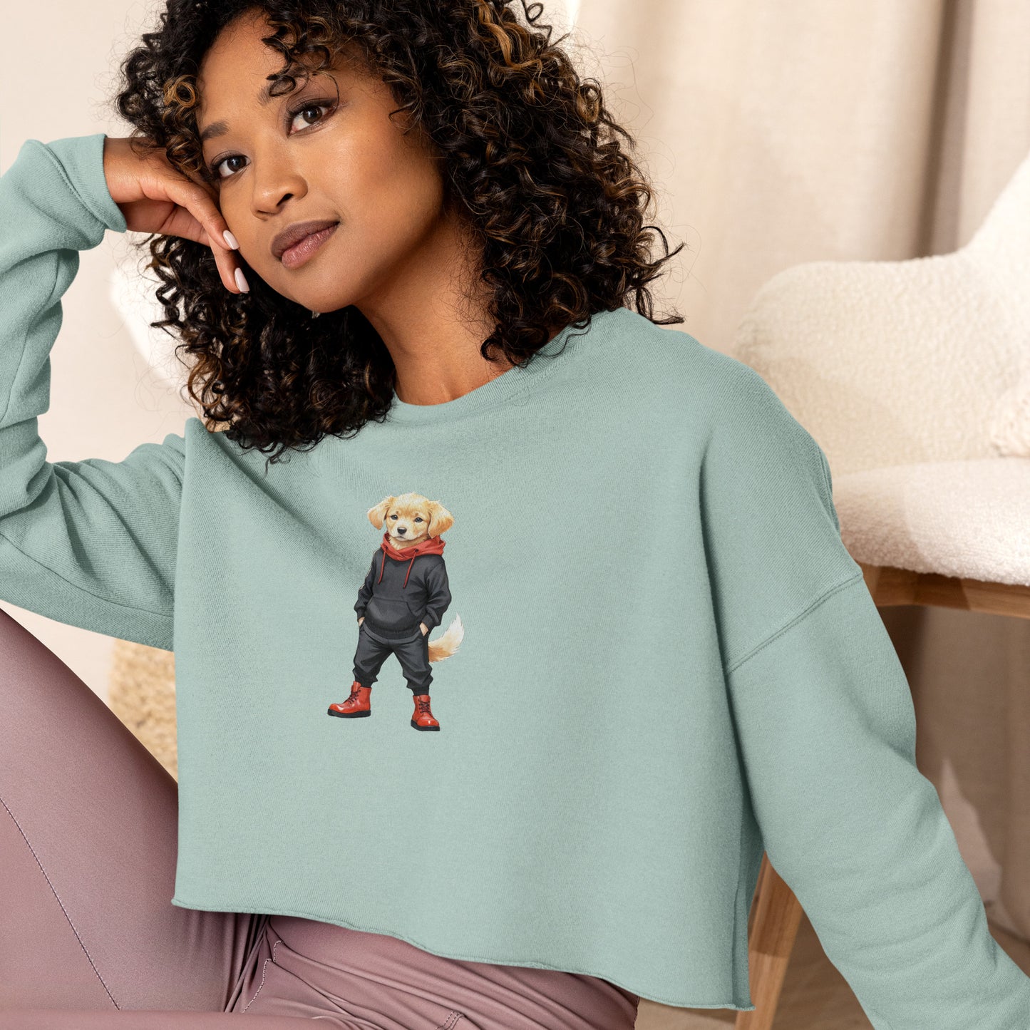 Golden Retriever Jujutsu Crop Sweatshirt