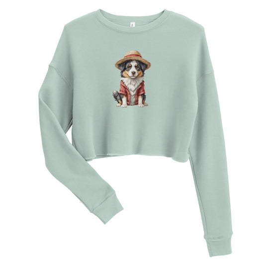 Australian Shepherd One Treat Crop Sweatshirt