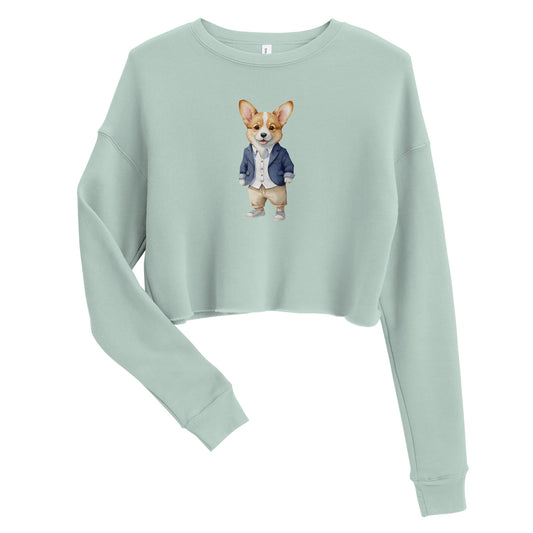 Corgi Good Boy Crop Sweatshirt