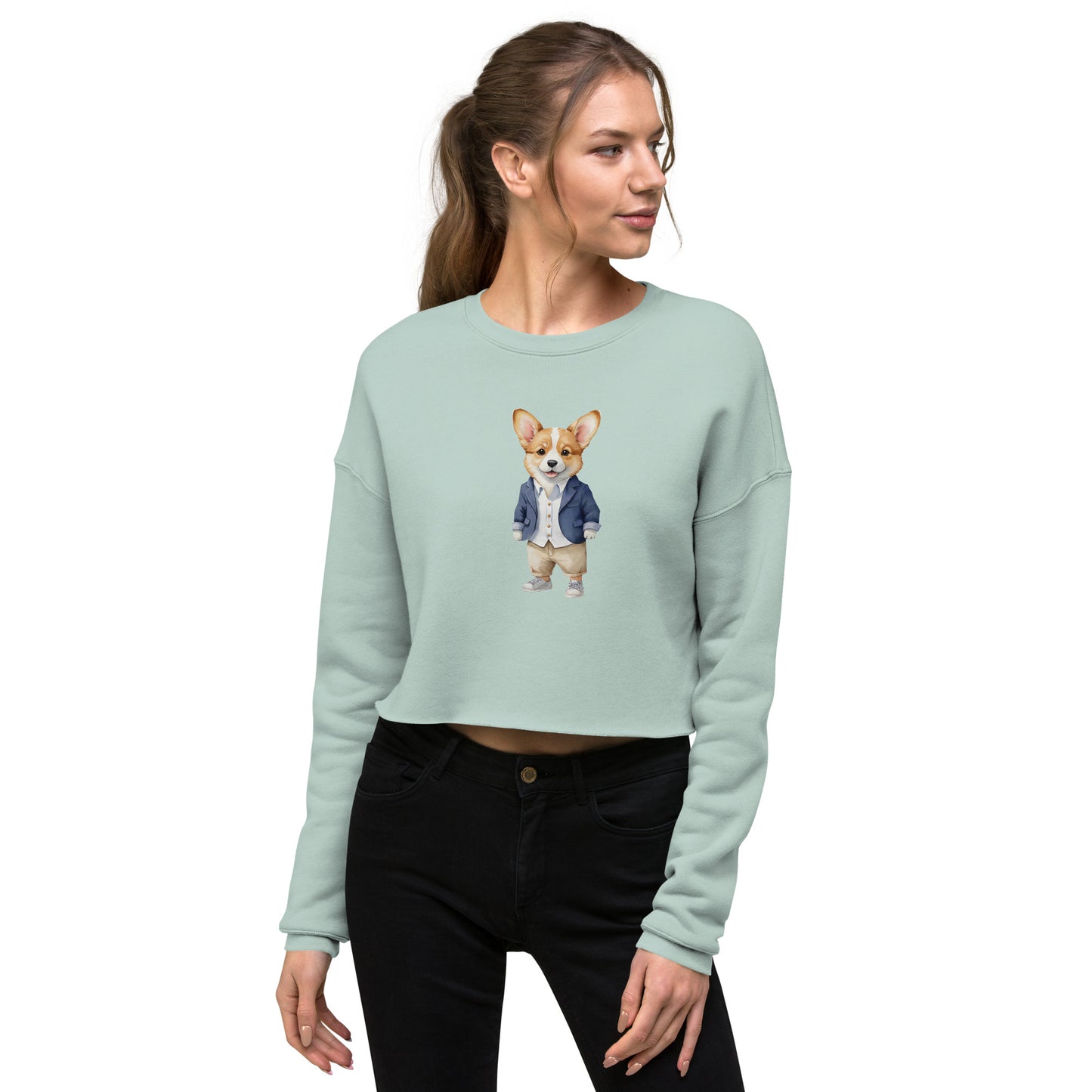 Corgi Good Boy Crop Sweatshirt