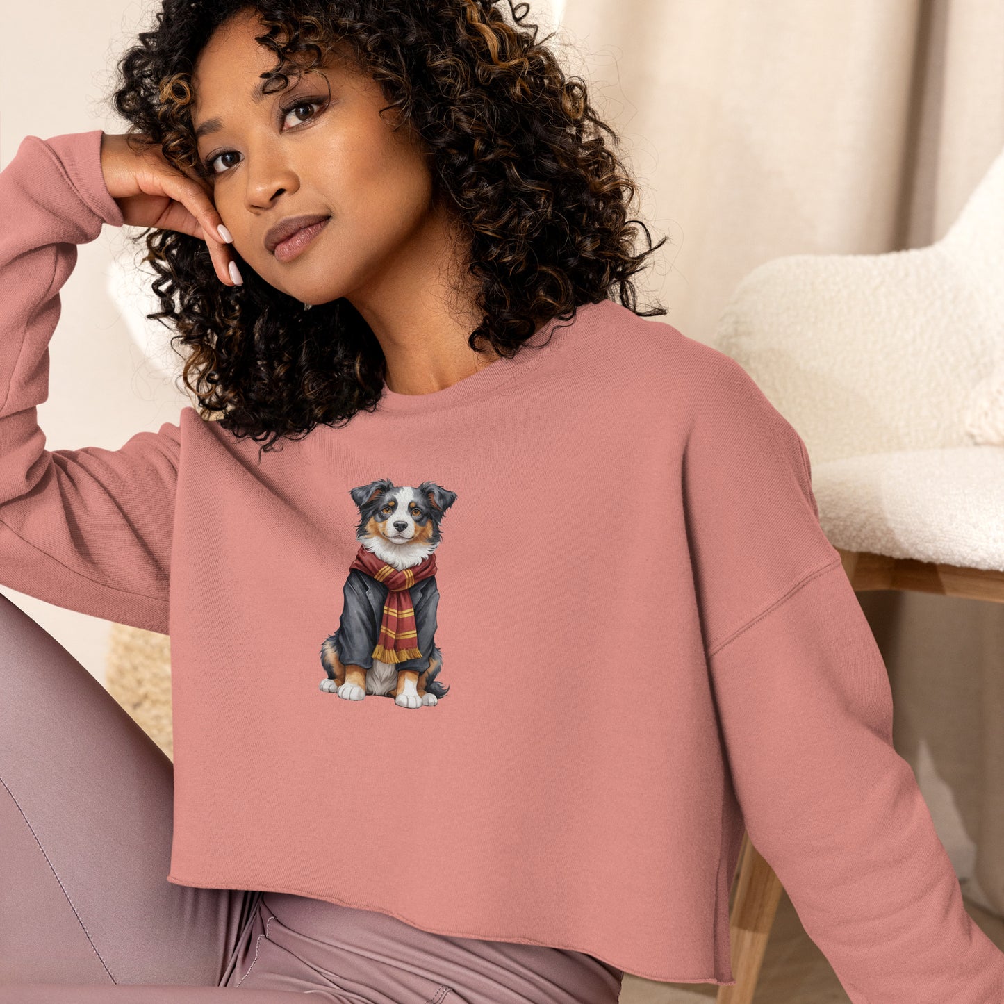 Australian Shepherd Wizard Crop Sweatshirt