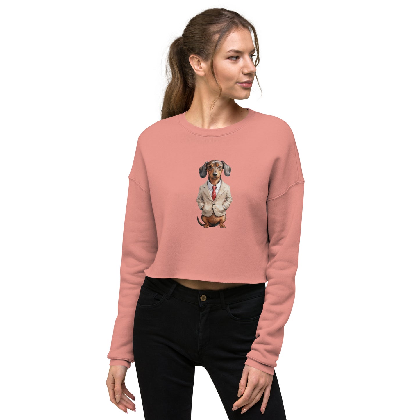 Dachshund Food Note Crop Sweatshirt