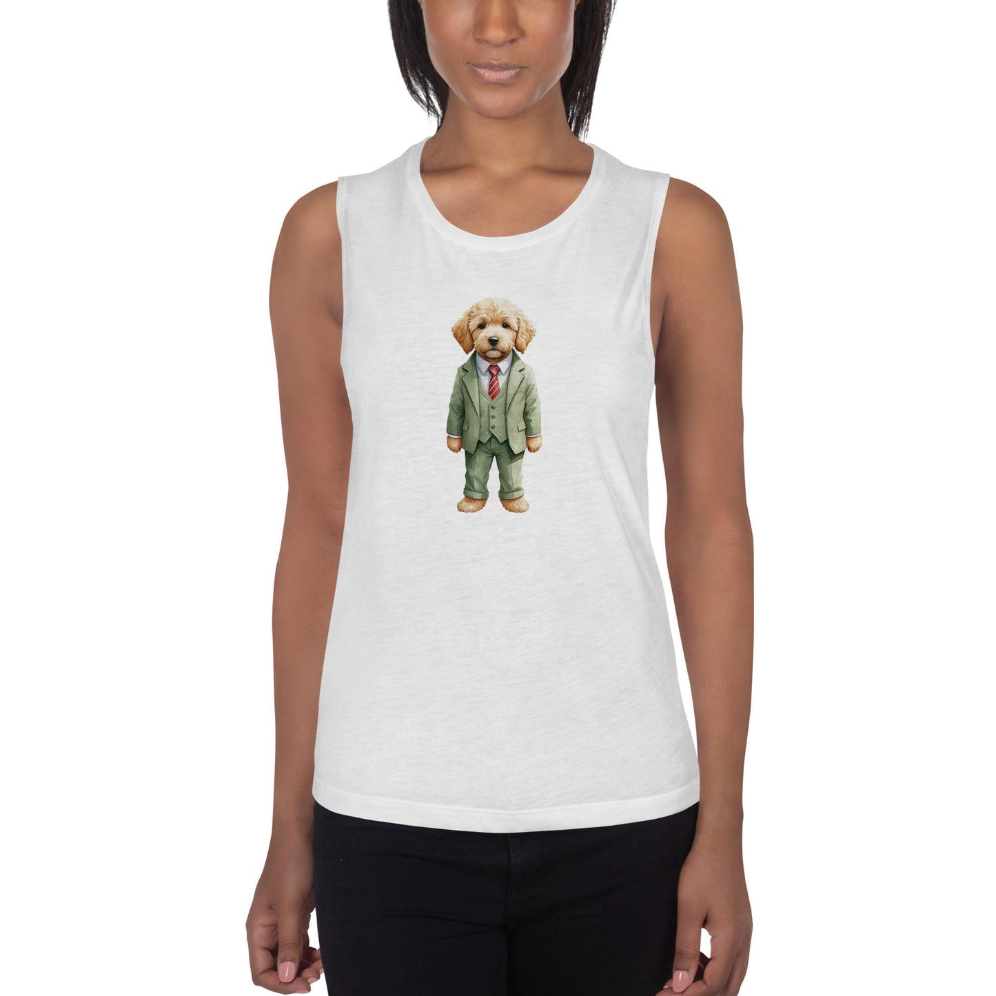 Goldendoodle Spy x Ladies’ Muscle Tank