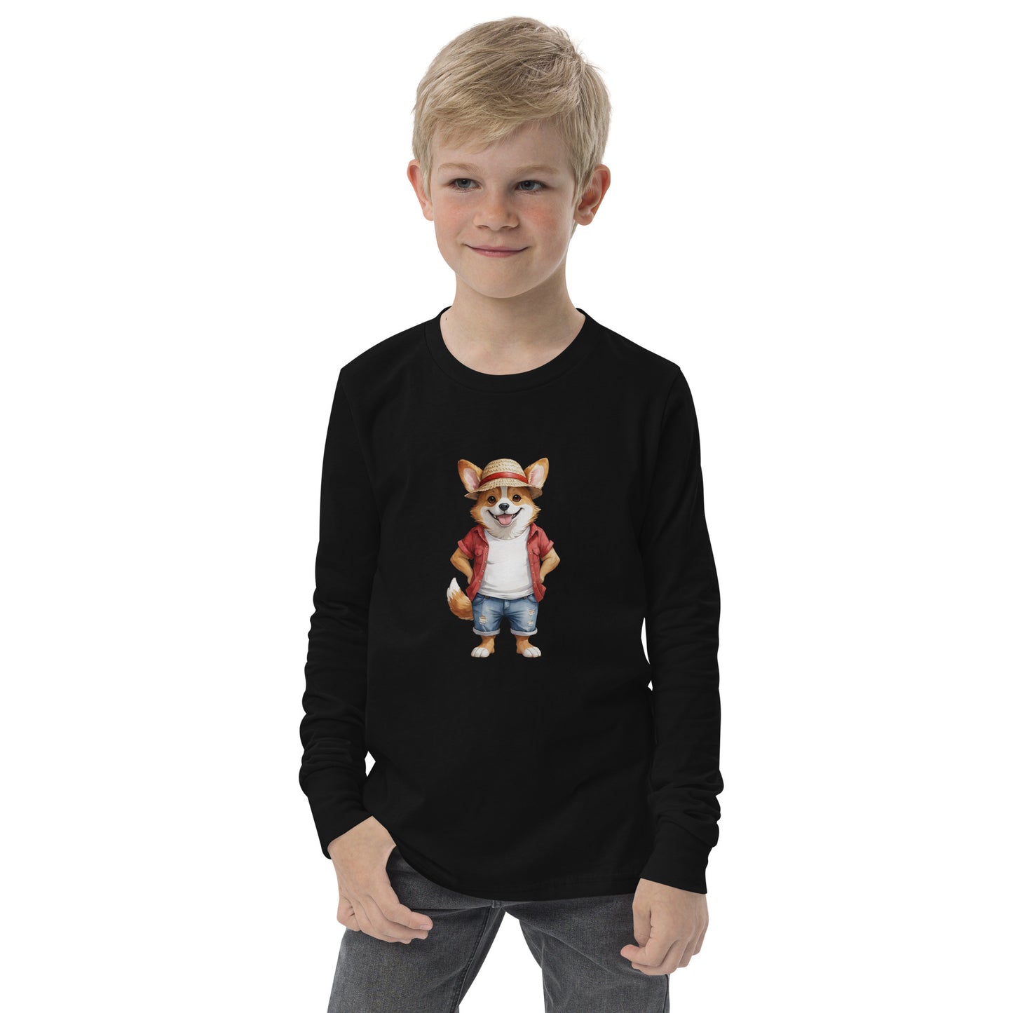 Corgi One Treat Youth Long Sleeve T-Shirt