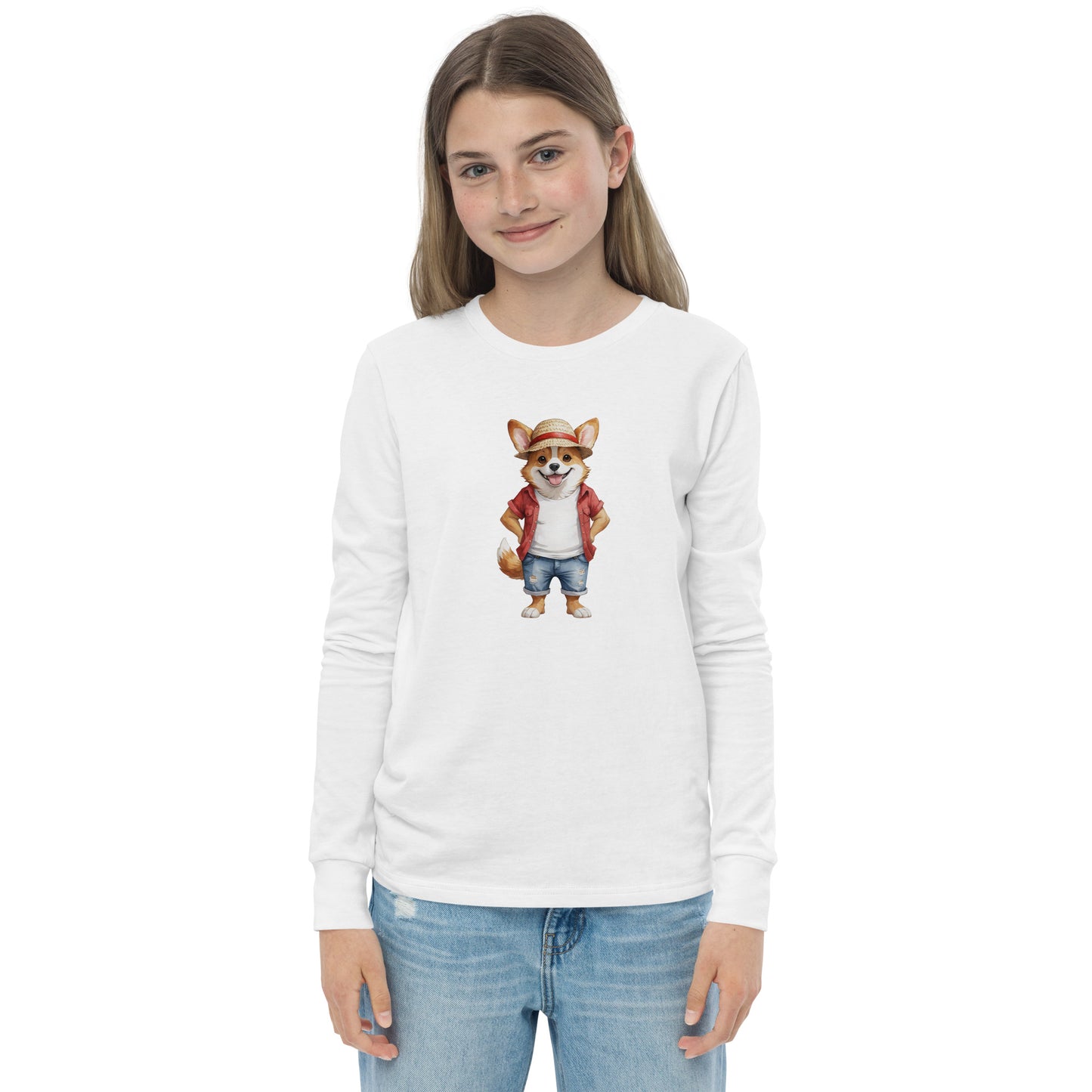 Corgi One Treat Youth Long Sleeve T-Shirt